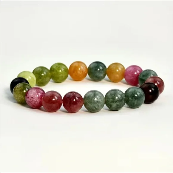 Gorgeous mixed tourmaline gemstone bracelet - Picture 2 of 4